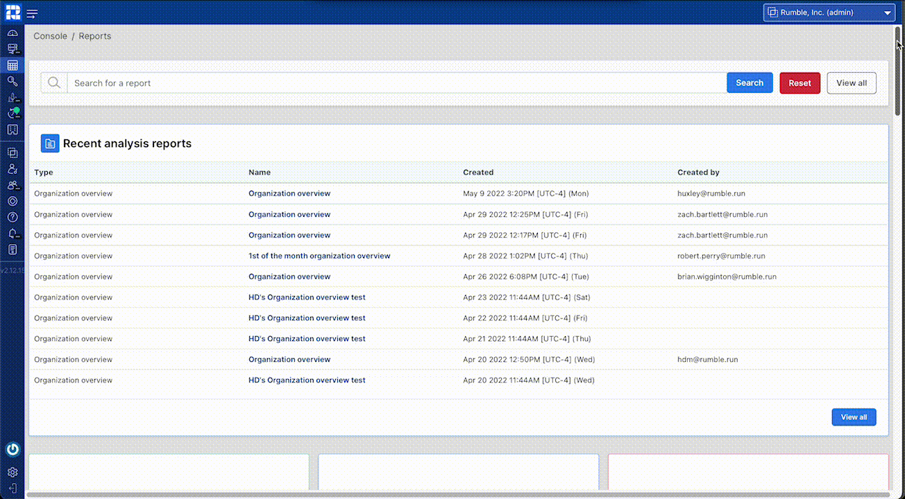 Schedule and email the Organization Overview Report