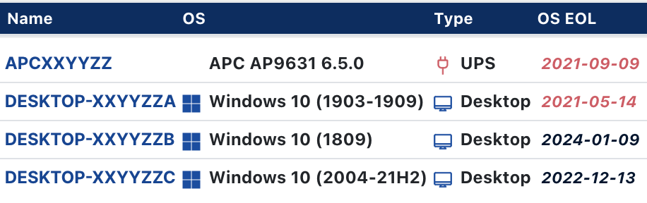 EOL dates for APC firmware EOL dates for APC firmware
