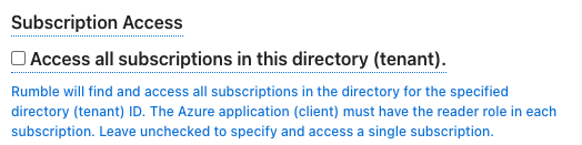Azure subscription option