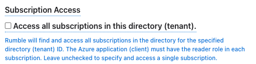 Azure subscription option Azure subscription option
