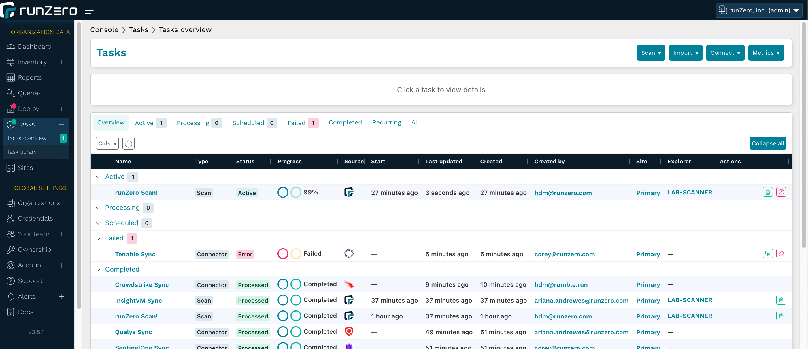runZero Tasks Overview runZero Tasks Overview