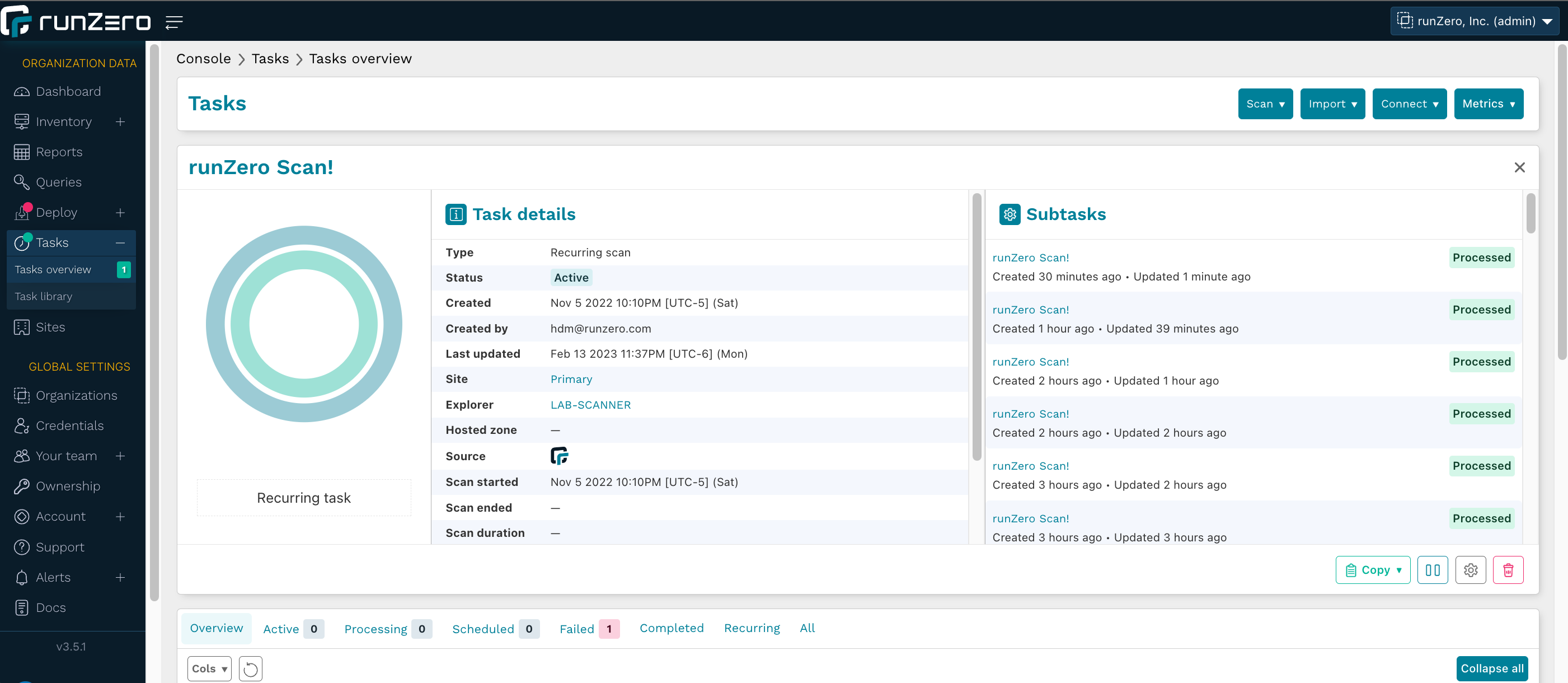 runZero Task Details runZero Task Details