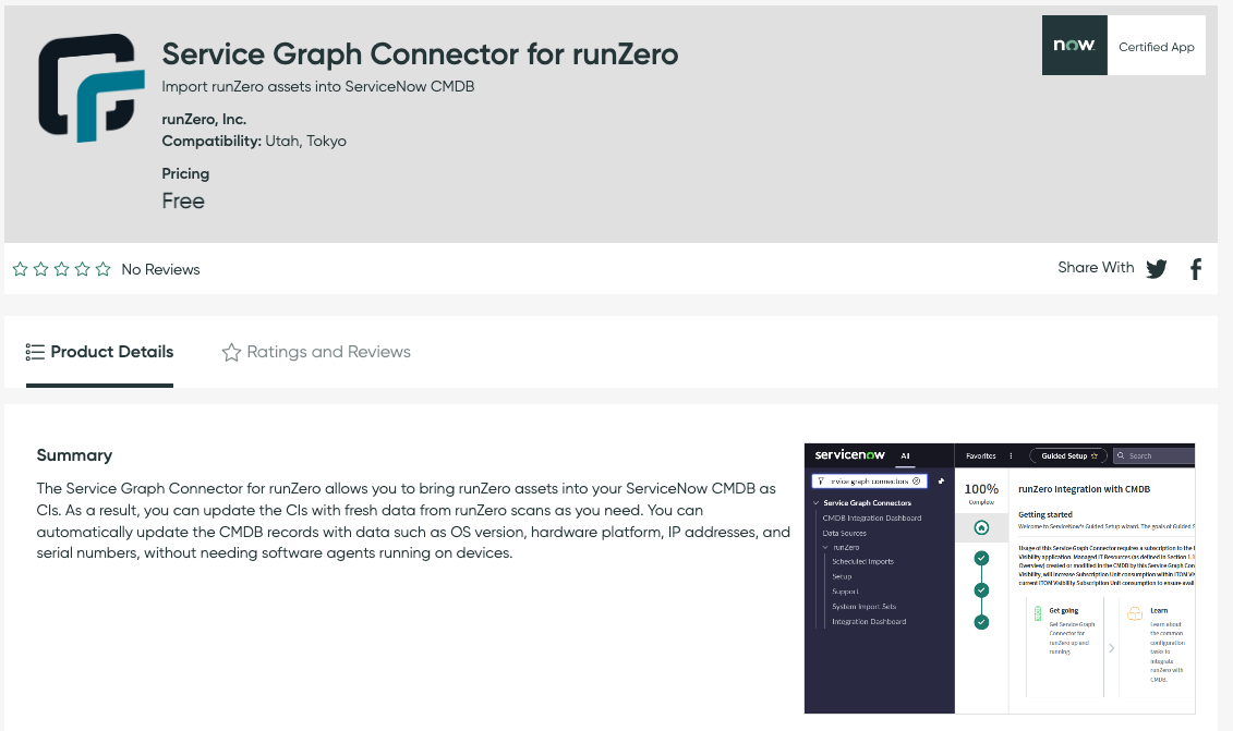 ServiceNow Service Graph connector for runZero