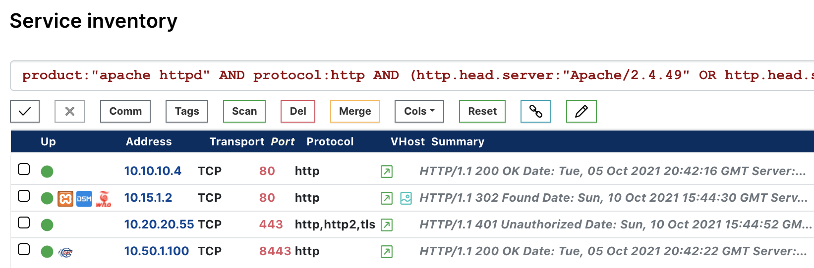 Find vulnerable Apache HTTP Servers