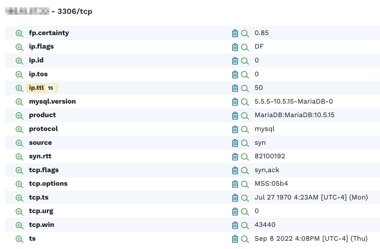 Identify databases exposed to the Internet