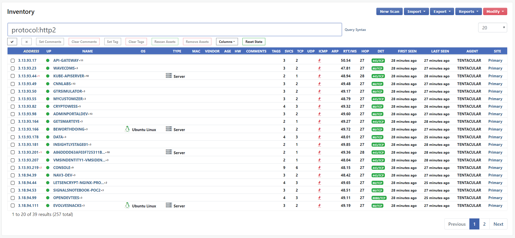 HTTP/2 Inventory Search