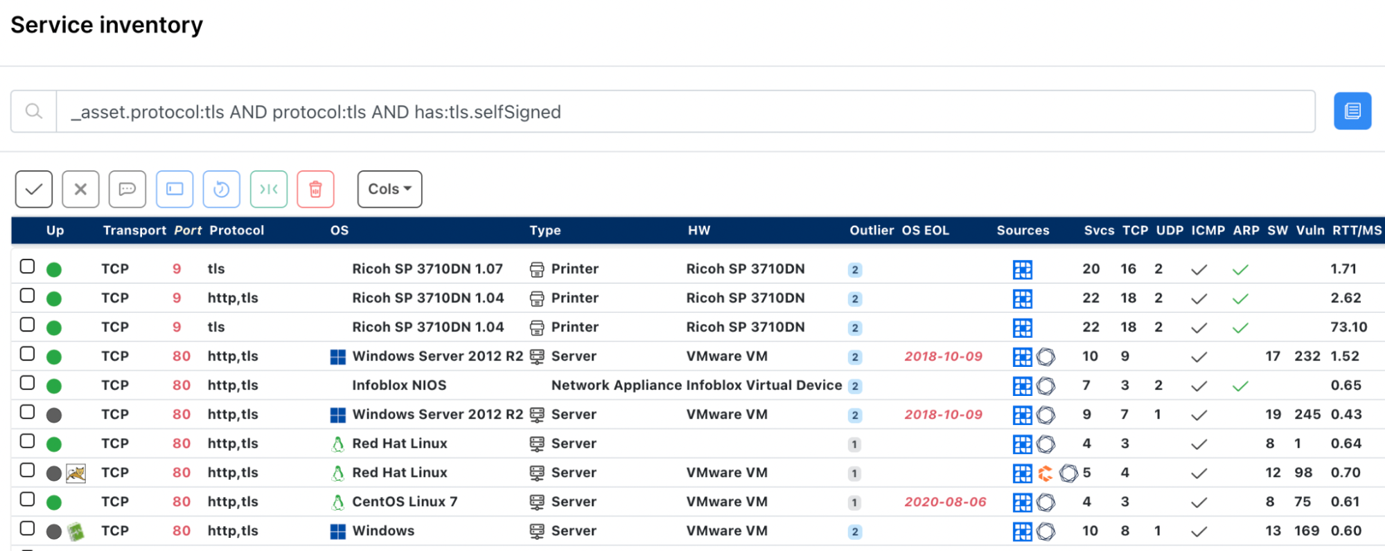 Find self-signed certificates