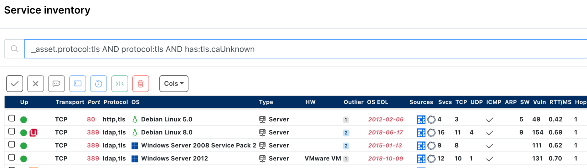 Find certificates signed by an untrusted CA