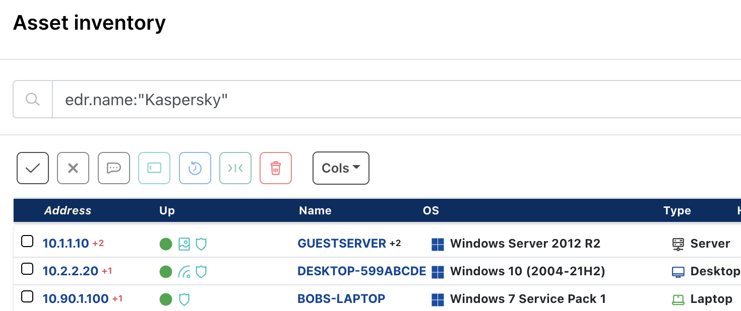 The Queries Library Kaspersky AV prebuilt query is available in the Queries Library
