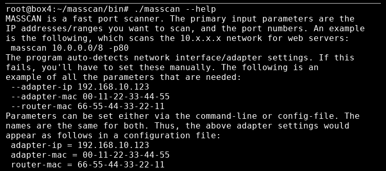 Masscan interface