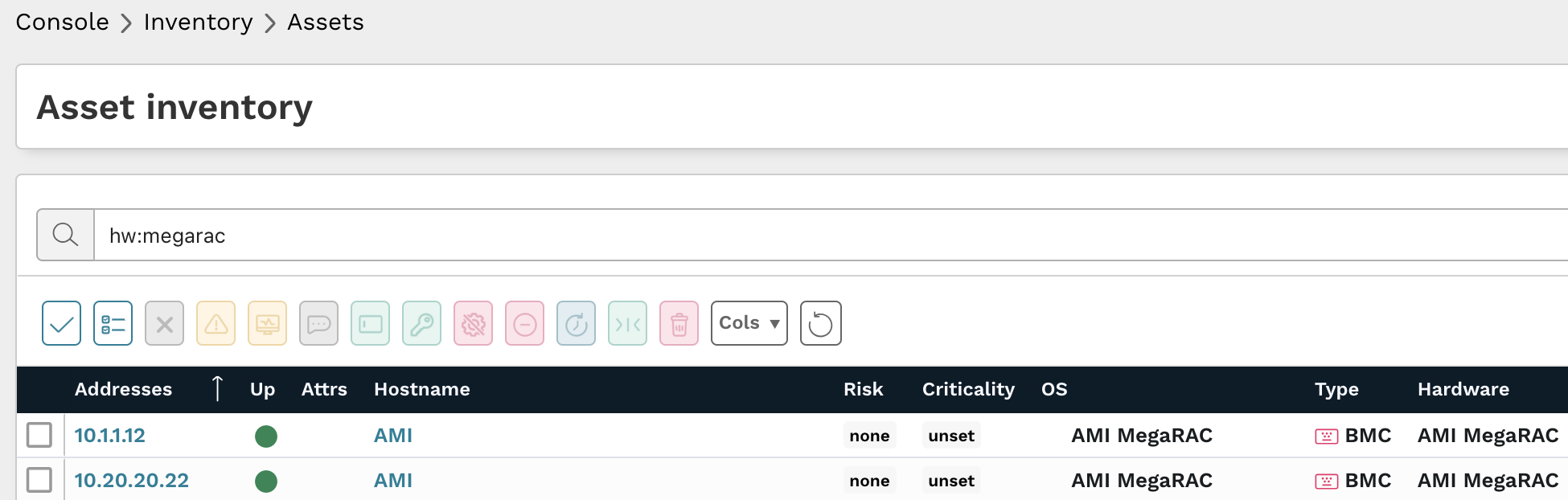 MegaRAC BMC query