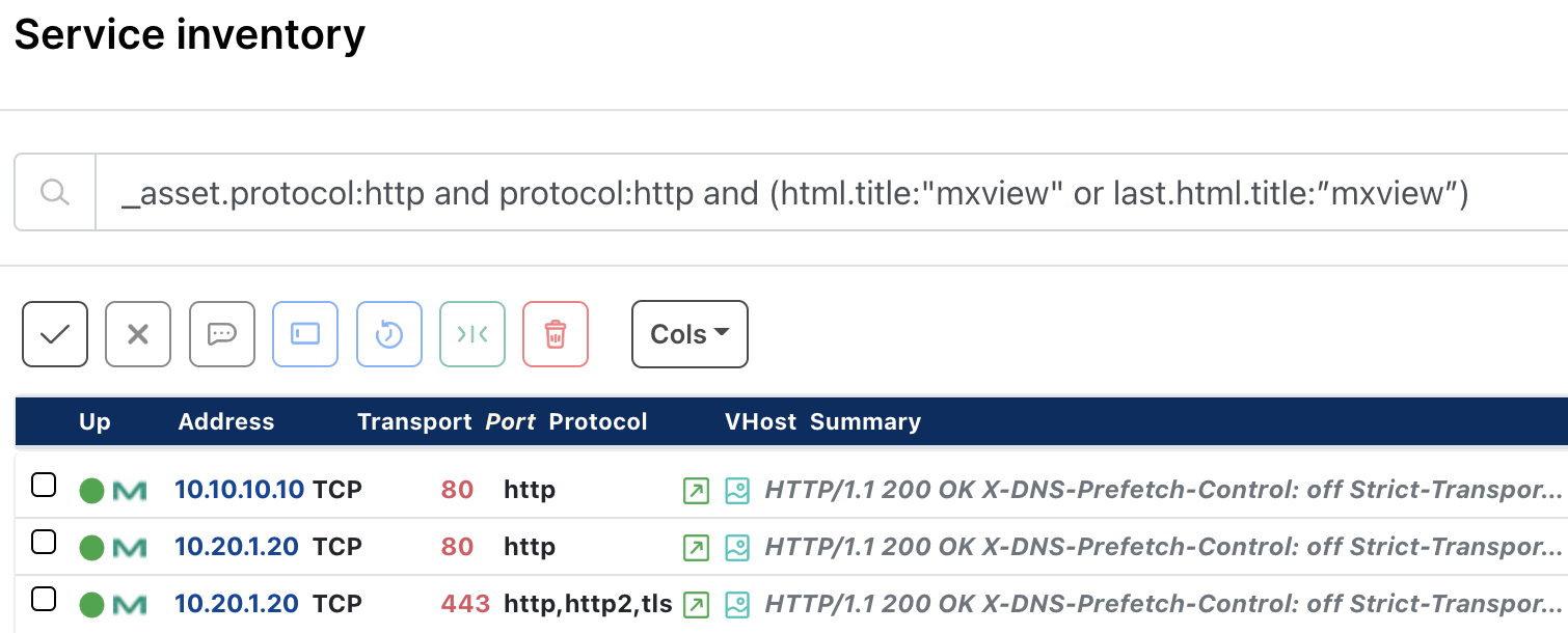 The Queries Library Find Moxa MXview instances