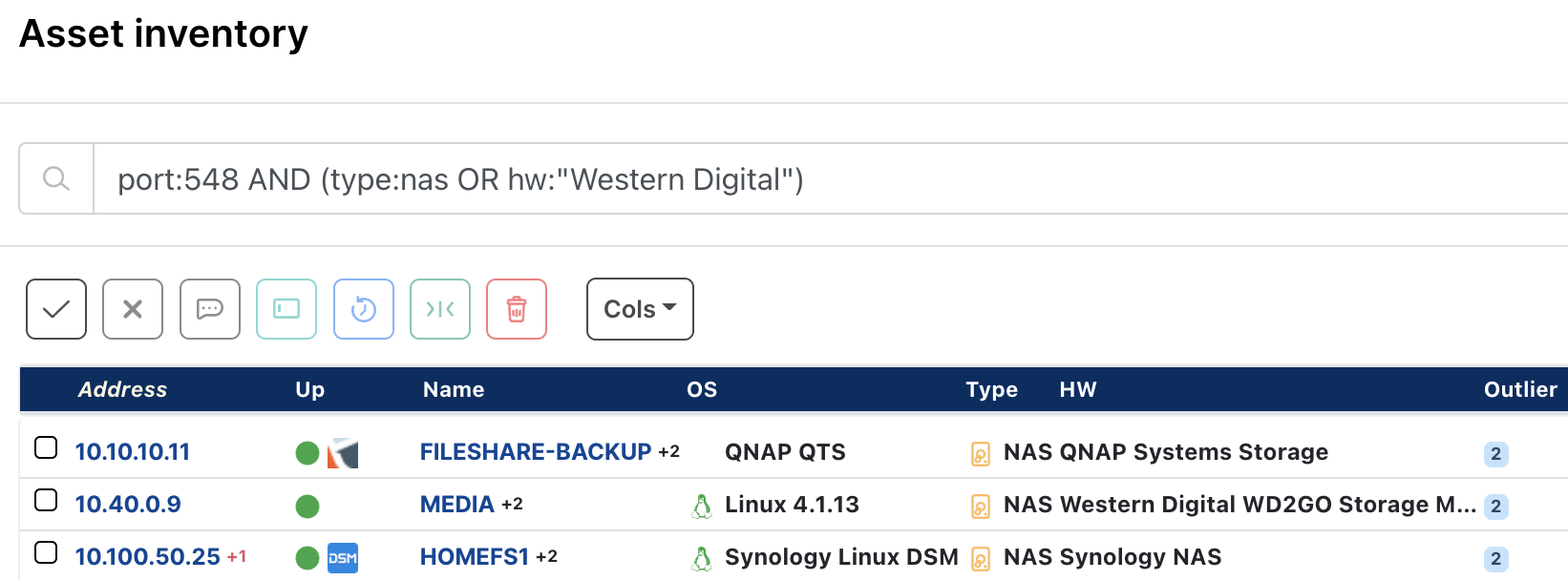 The Queries Library Netatalk prebuilt query is available in the Queries Library