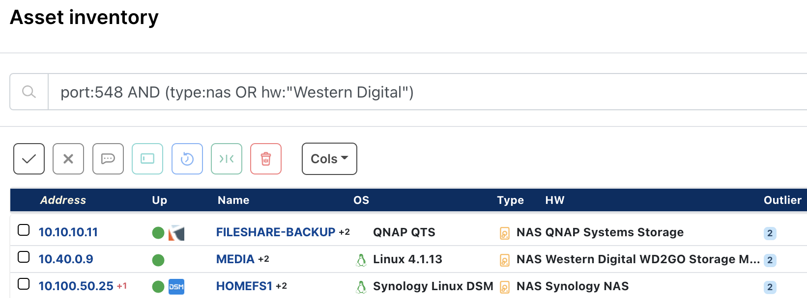 Netatalk prebuilt query is available in the Queries Library