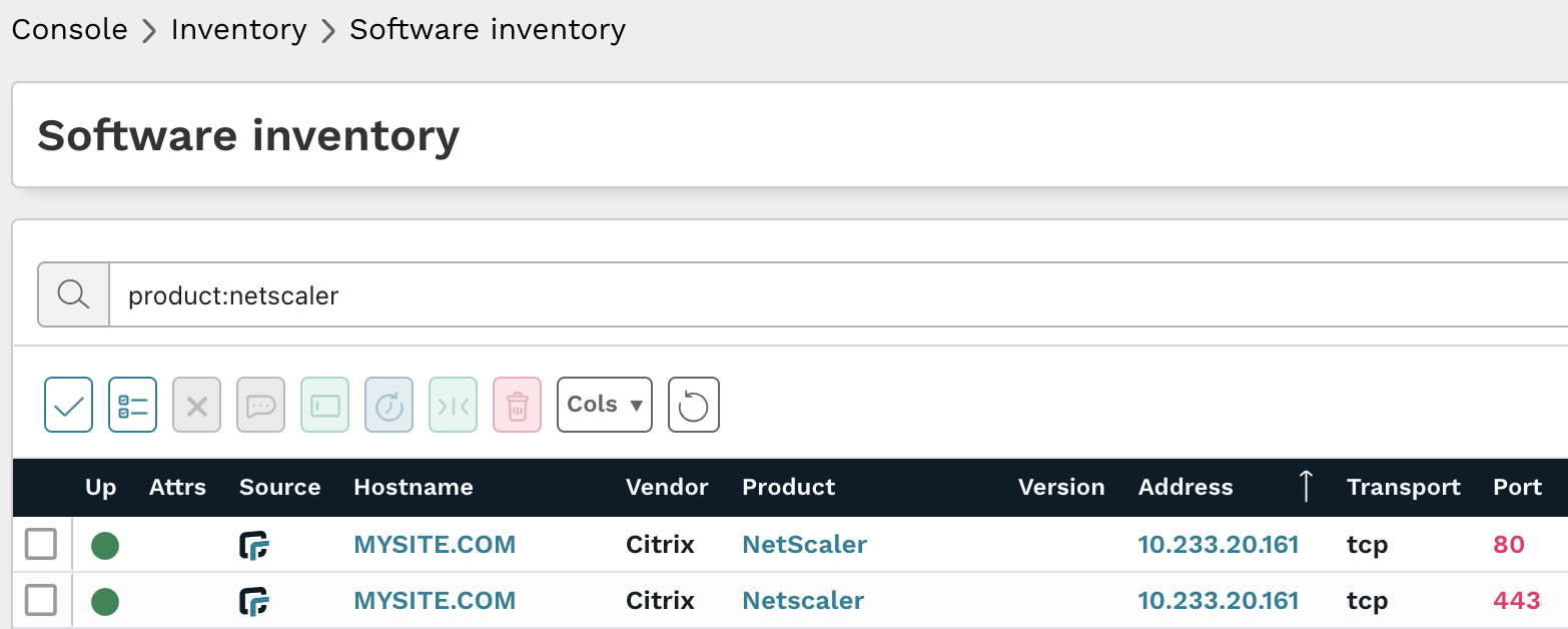 NetScaler software query