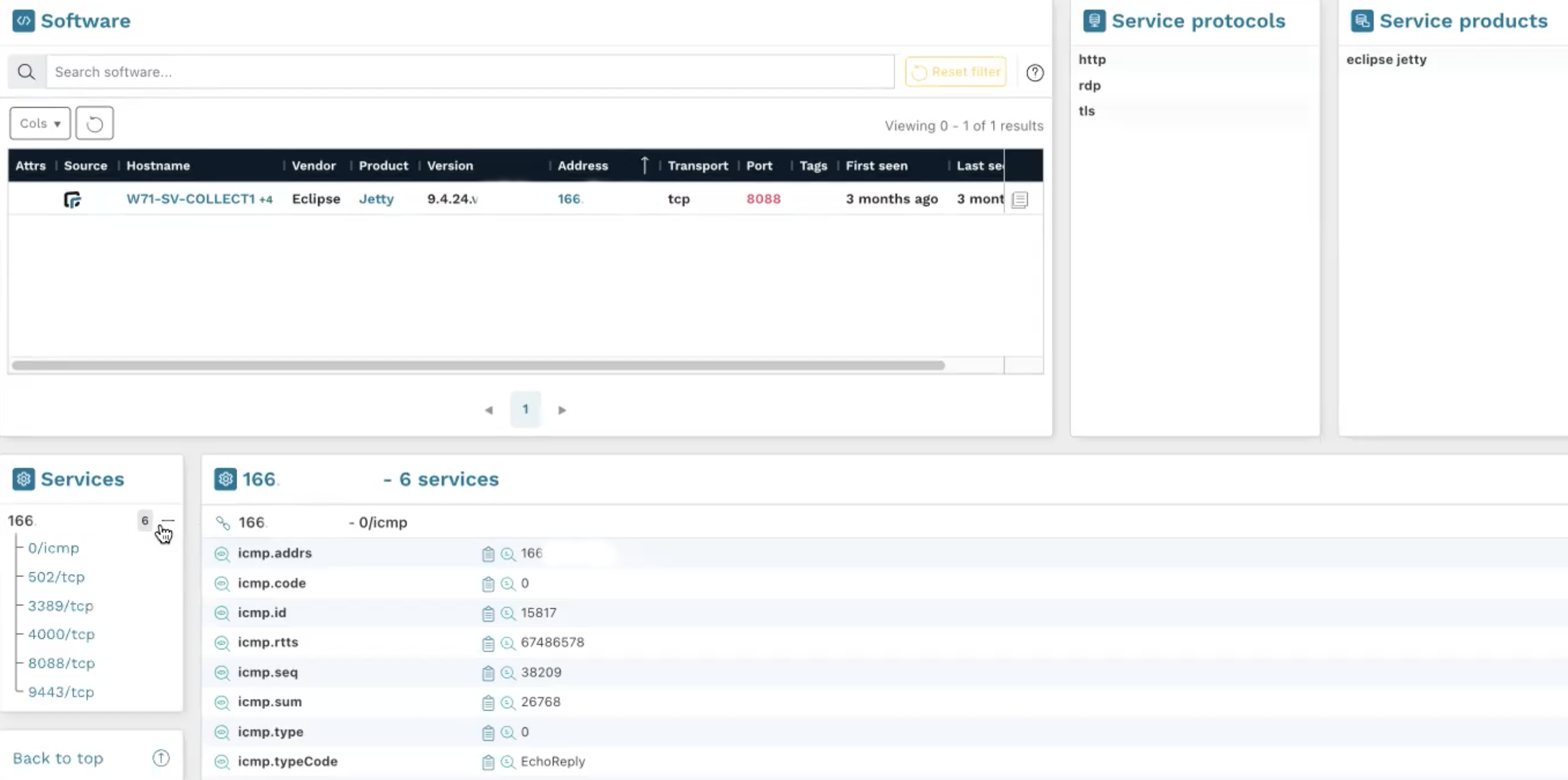 A look at ports on the software view of an asset