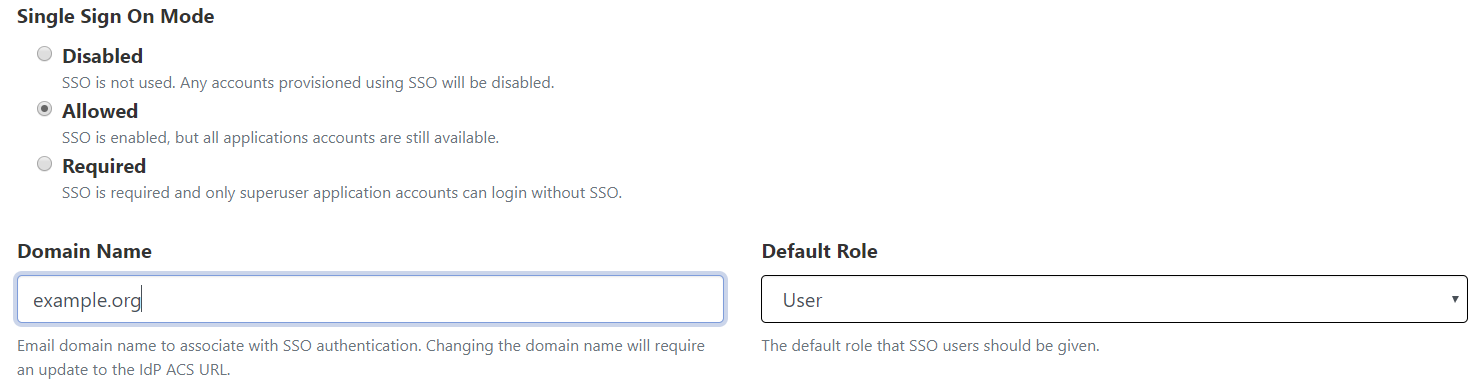 SSO Default Role