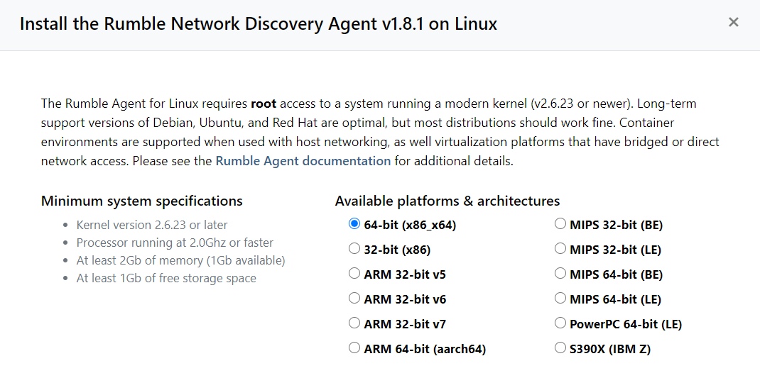 Rumble Linux Platforms