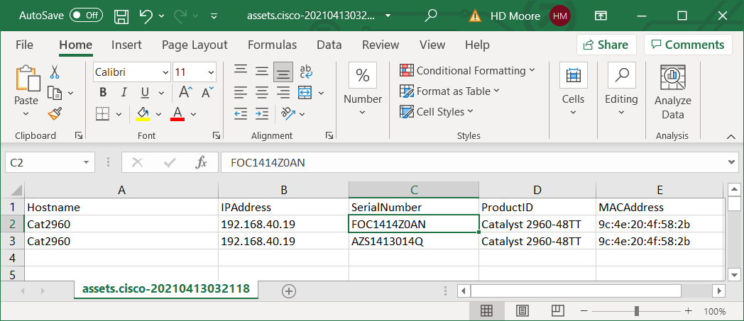 Cisco SNTC Export