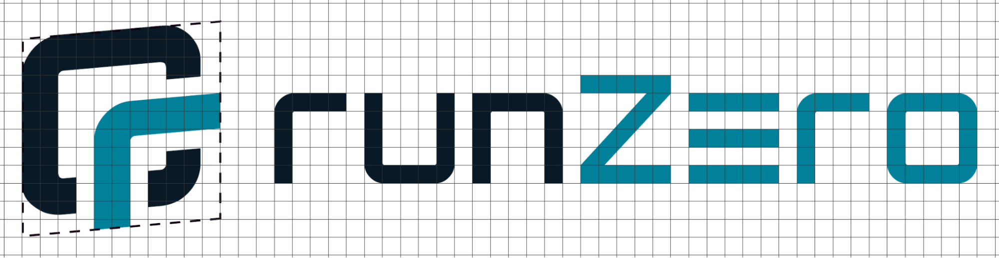 pixel grid with runZero logo