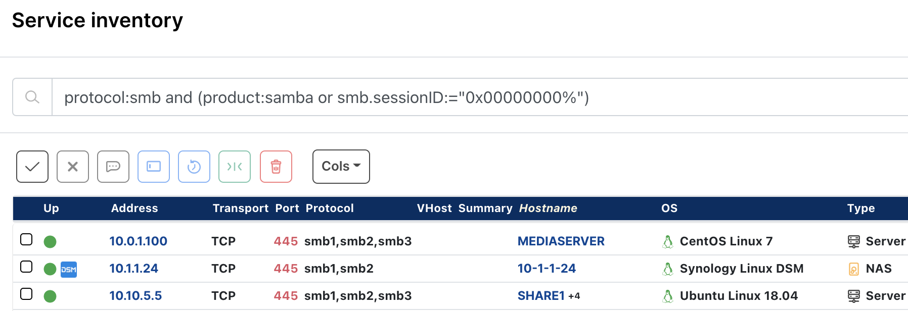 Find Samba instances