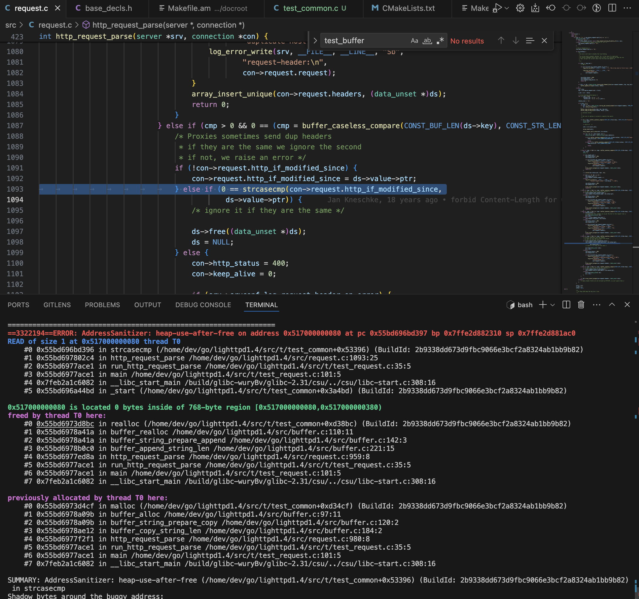 AFL++ identifying the header folder use-after-free